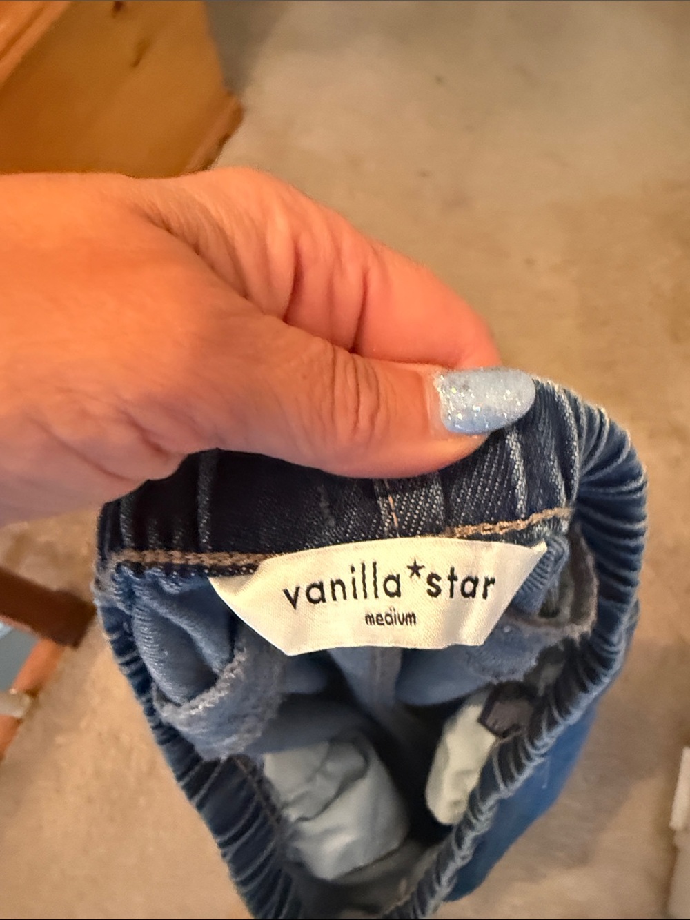 Vanilla Star Women's Wide-Leg Drawstring Jeans - Dark Blue - Picture 3 of 5